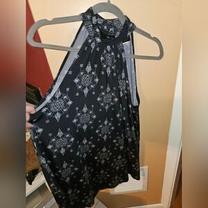 Folter Black & White Geo Goth Sleevless Shirt SZ S